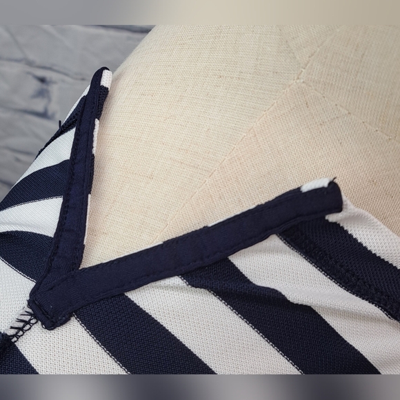 RLX Ralph Lauren Men's Golf Polo Shirt Logo Pink Navy Striped Large - Picture 13 of 14